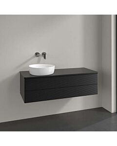 Villeroy &amp; Boch Antao vanity unit K22150PD 120x36x50cm, tap hole, washbasin top color lacquer, black matt lacquer