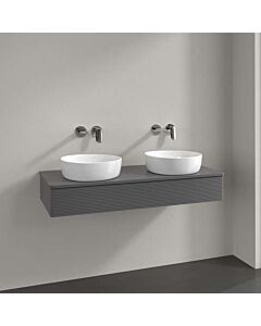 Villeroy und Boch Antao Waschtisch-Unterschrank L13150GK Villeroy und Boch Antao Waschtisch-Unterschrank L13150GK  eckig mit Hahnlochbohrung wandhängend Befestigungsset wird mitgeliefert 2 x Raumsparsiphon für 2 Waschbecken mit Auszugsbeleuchtung 1 x LED/