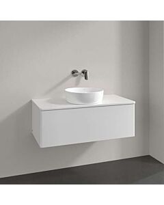 Villeroy und Boch Antao Waschtisch-Unterschrank K31050GF 100x36x50cm, Hahnloch, Waschbeckenplattenfarbe Lack, glossy white lacquer