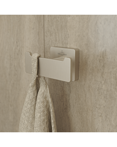 Villeroy und Boch Elements Striking Doppel-Handtuchhaken TVA15201200064 brushed nickel black, 80x44x45mm