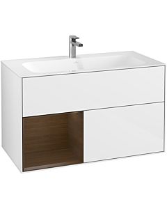 Villeroy und Boch Finion Villeroy und Boch Finion F030GNGF 99.6x59.1x49.8cm, shelf left walnut veneer, glossy white lacquer
