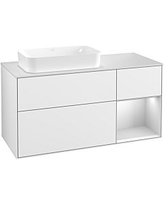 Villeroy und Boch Finion Villeroy und Boch Finion F281MTGF 120cm, cover plate white matt, shelf on the right white matt lacquer, glossy white lacquer