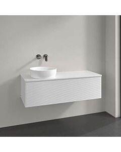 Villeroy &amp; Boch Antao vanity unit K33150GF 120x36x50cm, tap hole, washbasin top color: glossy white lacquer