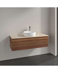 Villeroy &amp; Boch Antao vanity unit K32013HM 120x36x50cm, washbasin top color botticino, warm walnut