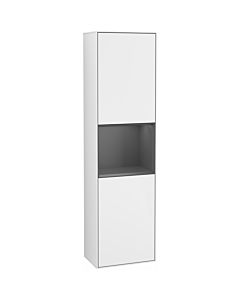 Villeroy und Boch Finion cabinet F460GKGF 41.8x151.6x27cm, left, shelf Anthracite Matt Lacquer, Glossy white lacquer