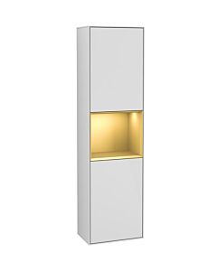 Villeroy und Boch Finion Hochschrank F460HFGF 41,8x151,6x27cm, links, Regal Gold Matt Lacquer, Glossy white lacquer