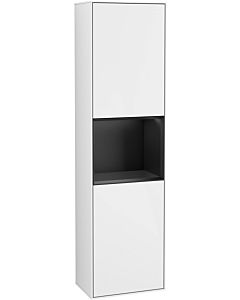 Villeroy und Boch armoire Finion F460PDGF 41.8x151.6x27cm, gauche, étagère laqué noir mat, laqué blanc brillant