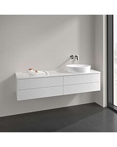 Meuble vasque Villeroy &amp; Boch Antao K27150GF 160 x 36 x 50 cm, percé pour robinetterie, plan vasque laquée blanc brillant