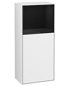 Villeroy und Boch Finion side cabinet F520PHGF 41.8cm, left, charging station, shelf Glossy Black Lacquer , glossy white lacquer