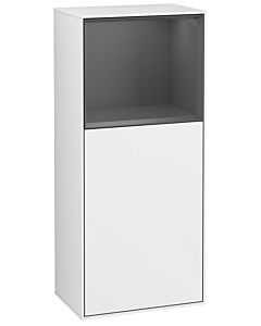 Villeroy und Boch Finion side cabinet F530GKGF 41.8cm, right, charging station, shelf Anthracite Matt Lacquer, Glossy white lacquer
