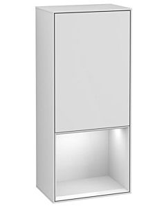 Villeroy und Boch Finion side cabinet F550GJGF 41.8x93.6x27cm, right, shelf below light gray matt, glossy white lacquer
