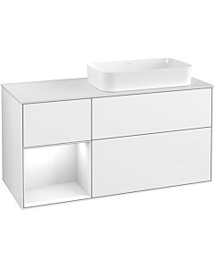 Villeroy und Boch Finion Waschtischunterschrank F681GFGF 120x60,3x50,1cm, Regal links Glossy white lacquer, Glossy white lacquer