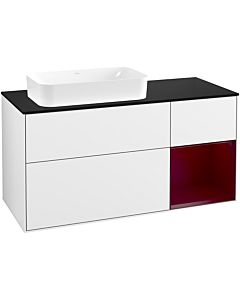 Villeroy und Boch Finion Villeroy und Boch F692HBGF 120x60.3x50.1cm, étagère à droite Peony , laqué blanc brillant