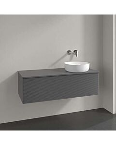 Villeroy und Boch Antao Waschtisch-Unterschrank K34150GK 120x36x50cm, Hahnloch, Waschbeckenplattenfarbe Lack, anthracite matt lacquer