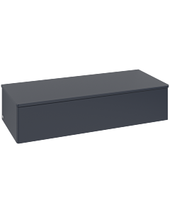 Villeroy &amp; Boch Antao Sideboard L41000HG with lighting, 1 drawer, 1200 x 268 x 500 mm, smooth front, Midnight Blue Matt Lacquer / Midnight Blue Matt Lacquer