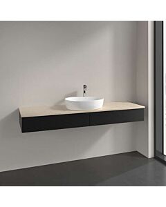 Villeroy &amp; Boch Antao vanity unit K14113PD 160x19x50cm, washbasin top color botticino, black matt lacquer