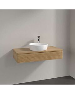 Villeroy und Boch Antao Waschtisch-Unterschrank L09151HN mit Beleuchtung, 1 Auszug, 1000 x 190 x 500 mm, Front mit Struktur, Honey Oak / Honey Oak