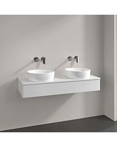 Villeroy und Boch Antao Waschtisch-Unterschrank K13050GF 120x19x50cm, Hahnloch, Waschbeckenplattenfarbe Lack, glossy white lacquer