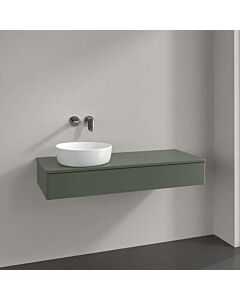 Villeroy und Boch Antao Waschtisch-Unterschrank K11050HL 120x19x50cm, Hahnloch, Waschbeckenplattenfarbe Lack, leaf green matt lacquer