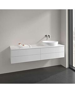 Villeroy und Boch Antao Waschtisch-Unterschrank K27050GF 160x36x50cm, Hahnloch, Waschbeckenplattenfarbe Lack, glossy white lacquer