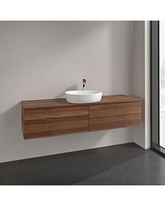 Villeroy und Boch Antao Waschtisch-Unterschrank K25152HM 160x36x50cm, Hahnlochbohrung, Waschbeckenplattenfarbe warm walnut, warm walnut