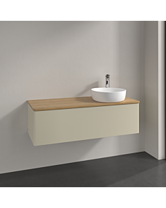 Villeroy &amp; Boch Antao vanity unit L34051HJ 120x36x50cm, tap hole, washbasin top color honey oak, silk grey matt lacquer