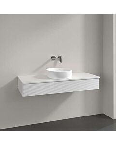 Villeroy und Boch Antao Waschtisch-Unterschrank K10150GF 120x19x50cm, Hahnloch, Waschbeckenplattenfarbe Lack, glossy white lacquer