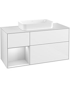 Villeroy und Boch Finion Villeroy und Boch Finion G291MTGF 120cm, cover plate white matt, Emotion, shelf left white matt lacquer, glossy white lacquer