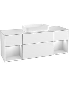 Villeroy und Boch Finion Villeroy und Boch Finion G331MTGF 160cm, cover plate white matt, Emotion, shelves white matt lacquer, glossy white lacquer