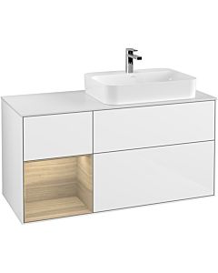 Villeroy und Boch Finion Villeroy und Boch Finion G391PCGF 120cm, cover plate white matt, Emotion, shelf left Oak Veneer , glossy white lacquer