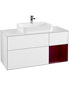 Villeroy und Boch Finion Villeroy und Boch Finion G421HBGF 120cm, cover plate white matt, Emotion, shelf on the right Peony matt, glossy white lacquer