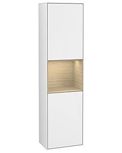 Villeroy und Boch Finion cabinet G460PCGF 41.8x151.6cm, left, Emotion, shelf Oak Venerr, Glossy white lacquer