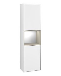 Villeroy und Boch Finion Hochschrank G470HHGF 41,8x151,6cm, rechts, Emotion, Regal Sand Matt Lacquer, Glossy white lacquer