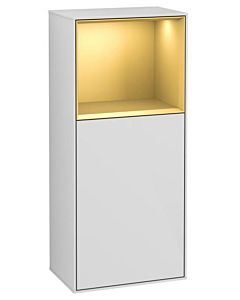 Villeroy und Boch Finion side cabinet G520HFGF 41.8cm, left, charging station, Emotion, shelf gold matt lacquer, glossy white lacquer