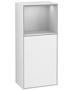 Villeroy und Boch Finion armoire latérale G530GJGF 41,8 cm, droite, station de charge, Emotion, étagère Grey Matt Lacquer, Glossy white laququer