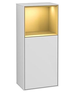 Villeroy und Boch Finion Seitenschrank G530HFGF 41,8cm, rechts, Ladestation, Emotion, Regal Gold Matt Lacquer, Glossy white lacquer