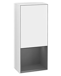 Villeroy und Boch Finion side cabinet G550GKGF 41.8cm, right, Emotion, shelf below anthracite matt, glossy white lacquer