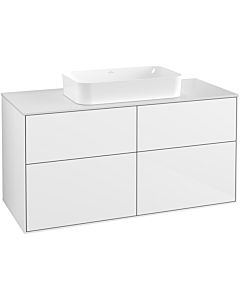 Villeroy und Boch Finion Waschtischunterschrank G67100GF 120x60,3x50,1cm, Glass White Matt, Glossy white lacquer