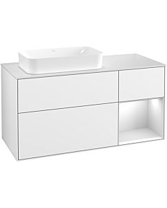 Villeroy und Boch Finion Waschtischunterschrank G691MTGF 120x60,3x50,1cm, Regal rechts White matt lacquer, Glossy white lacquer