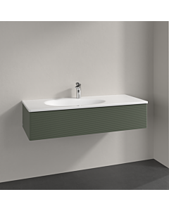 Villeroy und Boch Antao Waschtisch-Unterschrank K03100HL 118,8x25,6x49,3cm, mit Frontstruktur, leaf green matt lacquer