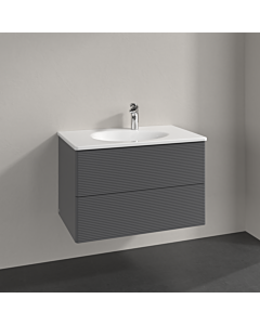 Villeroy und Boch Meuble sous-vasque Antao K04100GK 78,8x50,4x49,6cm, avec structure frontale, laqué mat anthracite