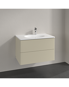 Villeroy und Boch Meuble sous-vasque Antao K04100HJ 78,8x50,4x49,6cm, avec structure frontale, laqué mat gris soie
