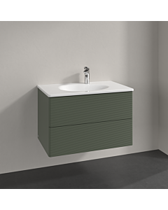 Villeroy und Boch Antao Waschtisch-Unterschrank K04100HL 78,8x50,4x49,6cm, mit Frontstruktur, leaf green matt lacquer