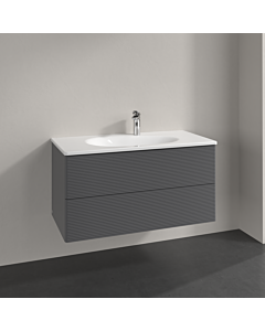 Villeroy und Boch Antao Waschtisch-Unterschrank K05100GK 98,8x50,4x49,6cm, mit Frontstruktur, anthracite matt lacquer
