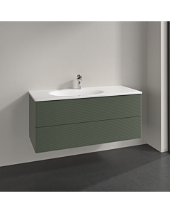 Villeroy und Boch Antao Waschtisch-Unterschrank K06100HL 118,8x50,4x49,3cm, mit Frontstruktur, leaf green matt lacquer