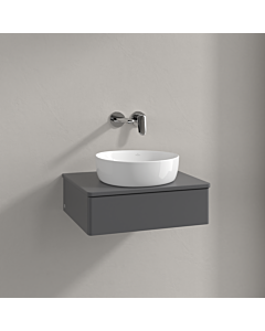 Meuble vasque Villeroy &amp; Boch Antao K07010GK 60 x 19 x 50 cm, coloris du plan vasque : laque anthracite mate