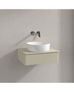 Meuble vasque Villeroy &amp; Boch Antao K07010HJ 60 x 19 x 50 cm, coloris du plan vasque : laque mate gris soie