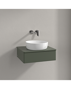 Meuble vasque Villeroy &amp; Boch Antao K07010HL 60 x 19 x 50 cm, coloris du plan vasque : laque mate vert feuille