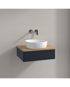 Villeroy &amp; Boch Antao vanity unit K07011HG 60x19x50cm, washbasin top color honey oak, midnight blue matt lacquer