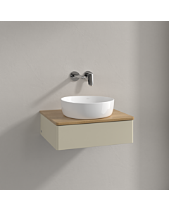 Villeroy &amp; Boch Antao vanity unit K07011HJ 60x19x50cm, washbasin top color honey oak, silk grey matt lacquer